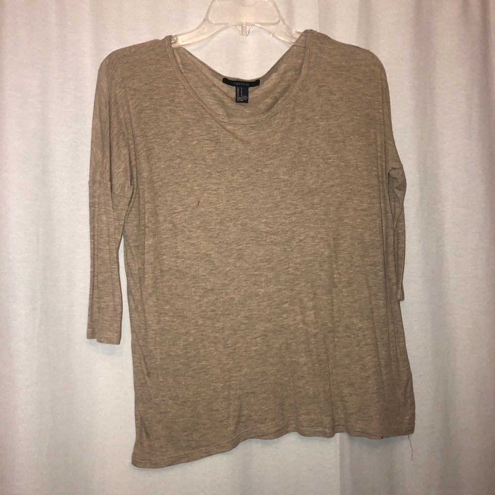 Cute quarter sleeve beige top
